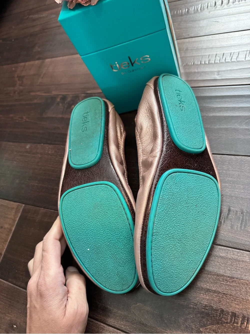 Tieks Rose Gold Metallic Ballet Flats - 7